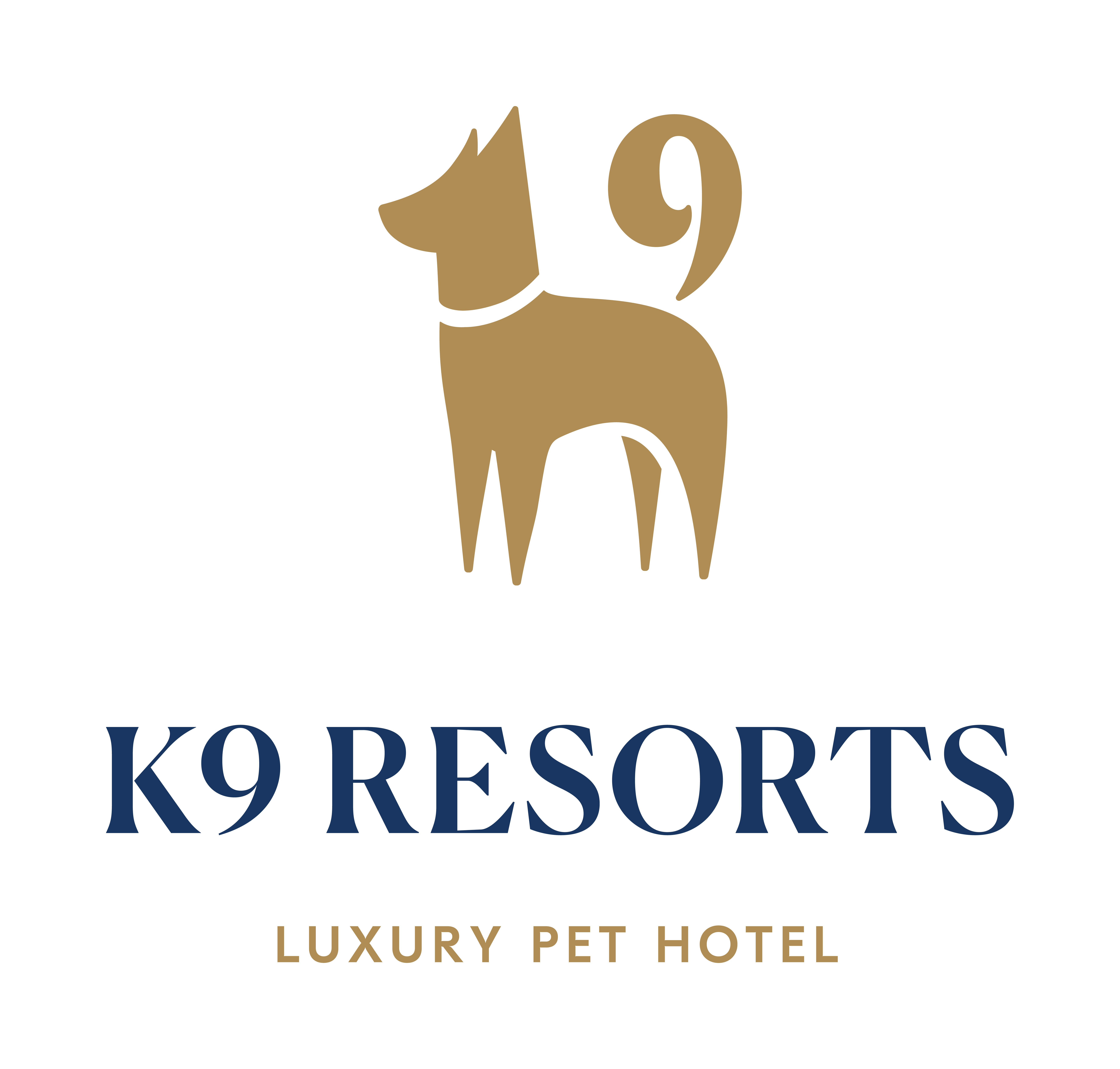 K9resorts vertical logo tagline luxury bluegold rgb